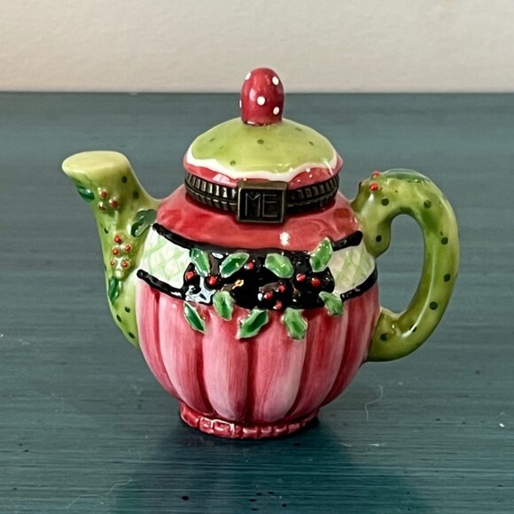 Vintage Lot Bundle Mary Engelbreit Teapot Trinket Box Miniature Coffee Flowers - Picture 2 of 14